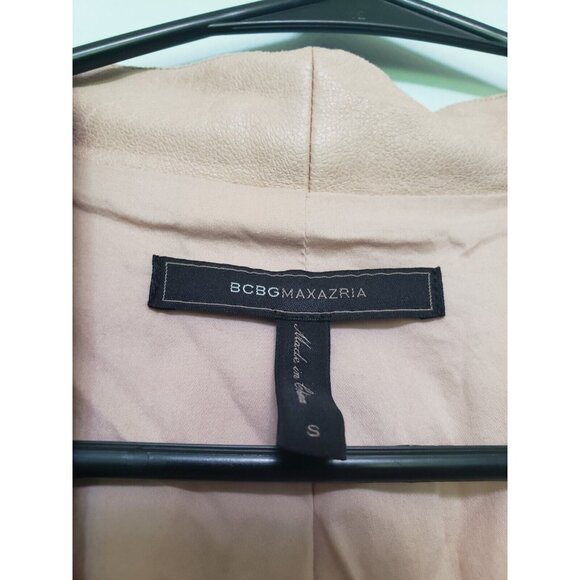 BCBGMAXAZRIA Womens S Caryn Mini Dress Faux Leather Pink Soft Club Party - Picture 7 of 8